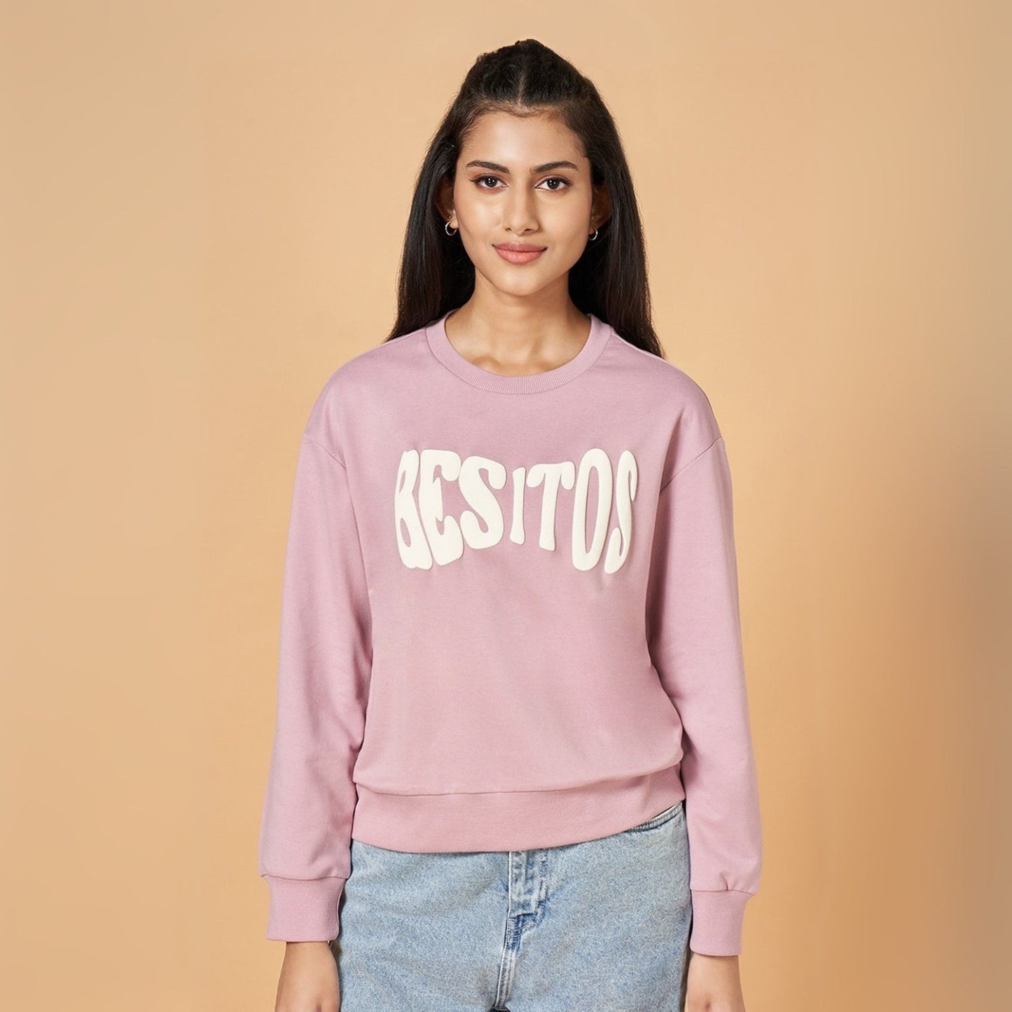 2 Stylish Sweatshirts in Beige& Baby-Pink| Soft, Cozy & Trendy | Up to 50% Off |SS-10